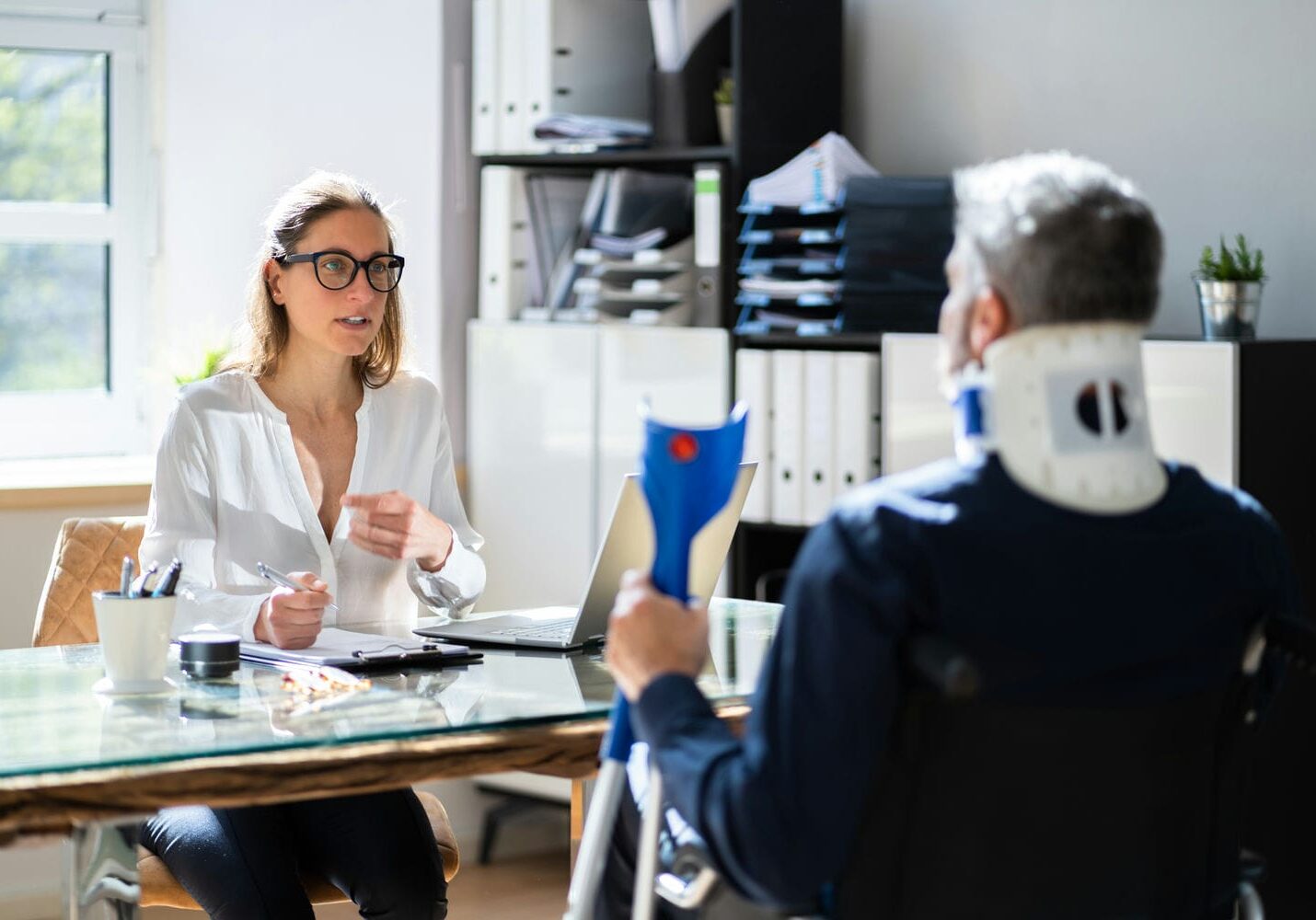 Clinician discussing diagnostic testing as part of a coordinated medical assessment consultation